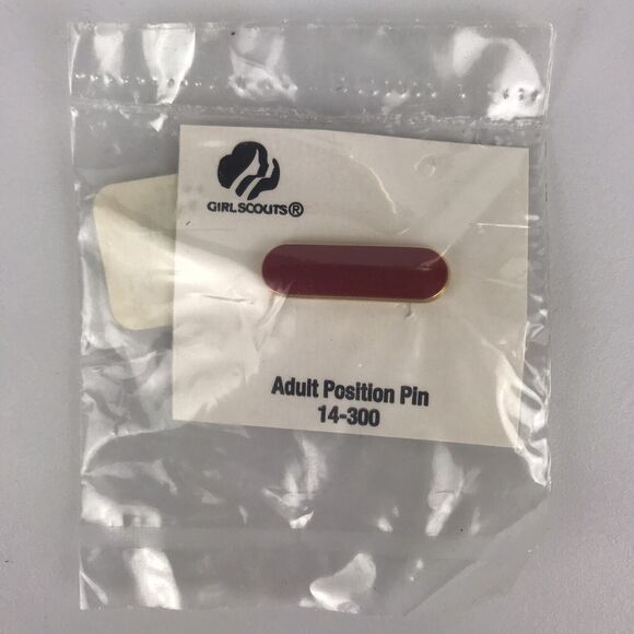 NOS Vintage Girl Scouts Adult Position Pin Red - Picture 1 of 2